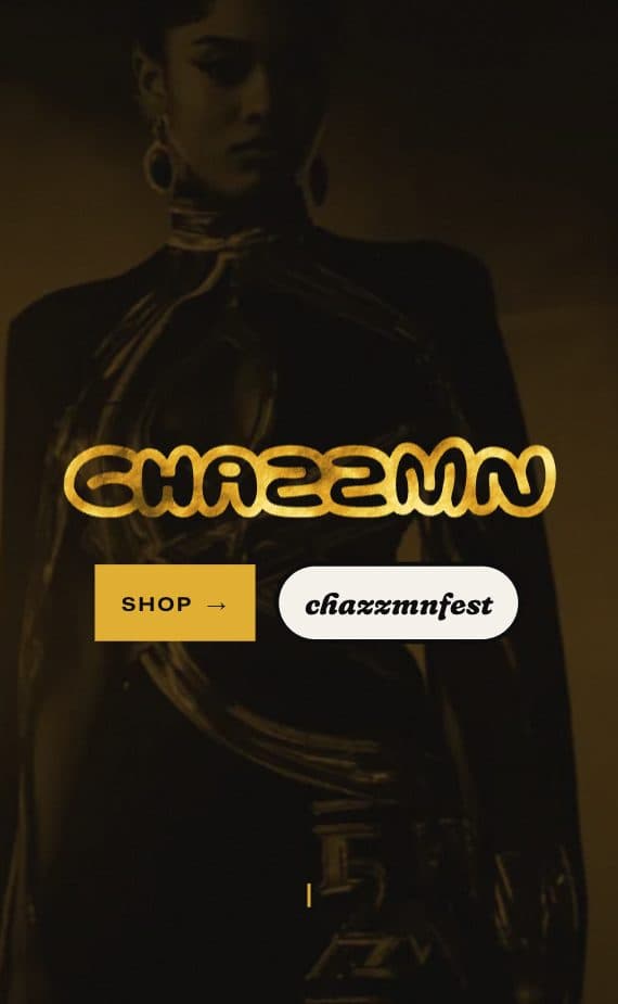 The CHAZZMN home page on a phone
