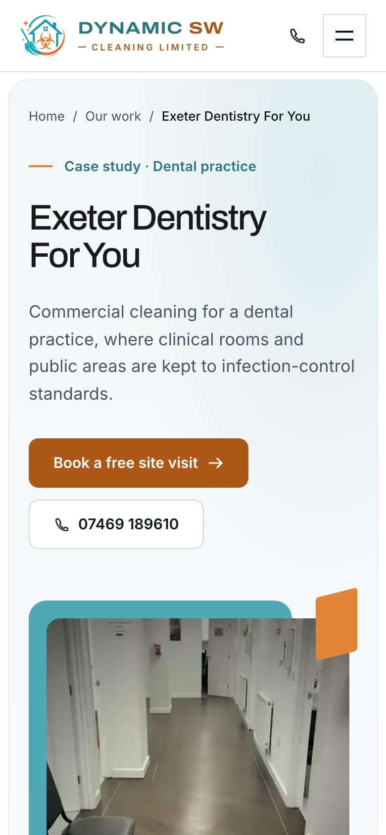 The Exeter Dentistry For You case study on a phone