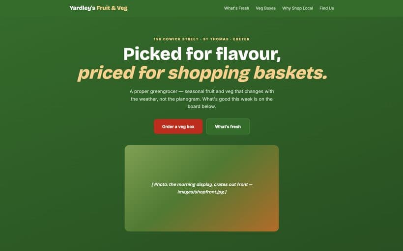 Local grocery website